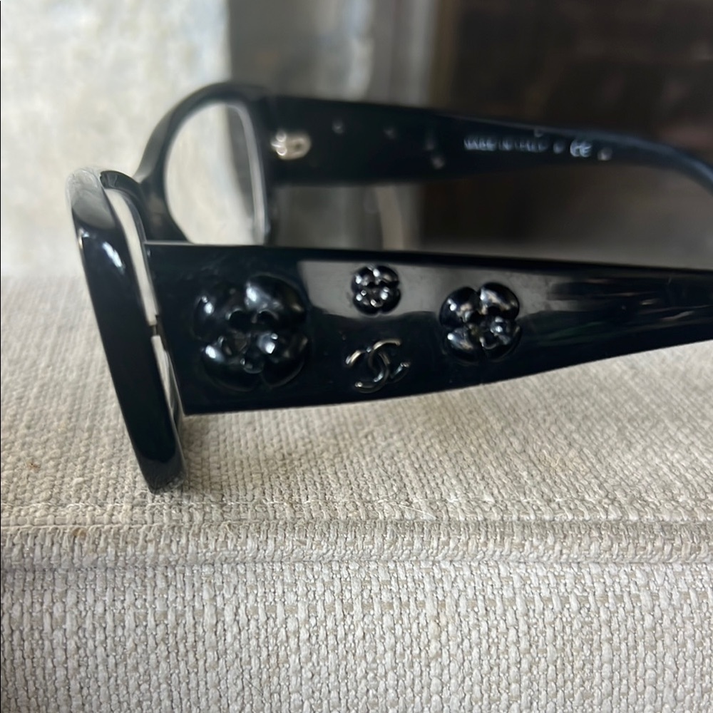 Chanel Black Floral Sunglasses